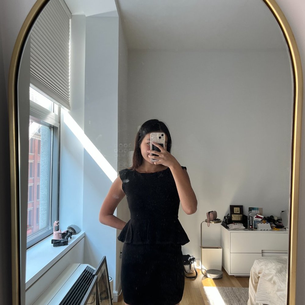 Alice + Olivia Black Peplum Mini Dress